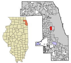 Cook County Illinois incorporated and unincorporated areas Berwyn highlighted